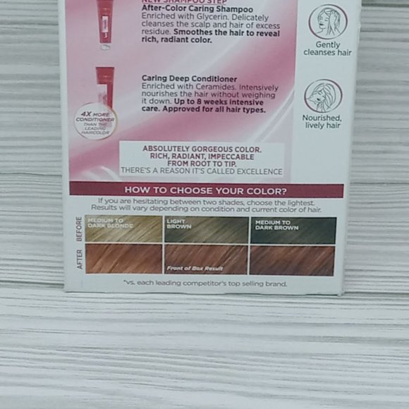 Loreal Excellence Creme Triple Care Color Permanent Hair Color #6R Light Auburn - Picture 4 of 4